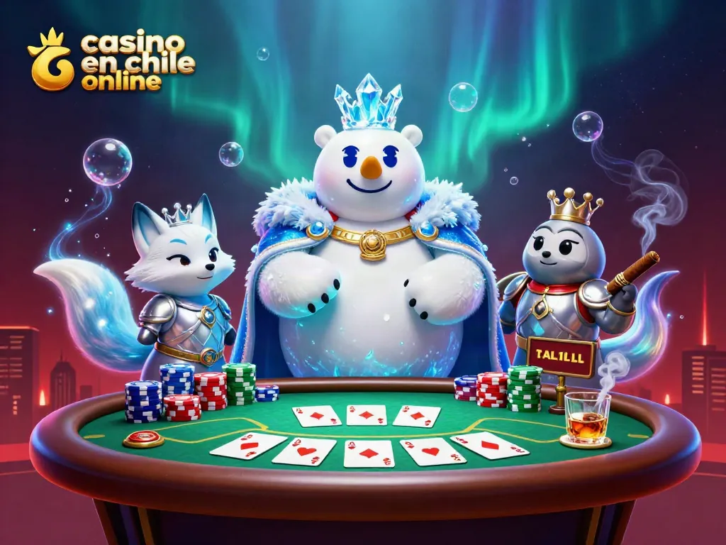 Disfruta del casino en Chile online con una ilustración vibrante llena de energía y detalles.