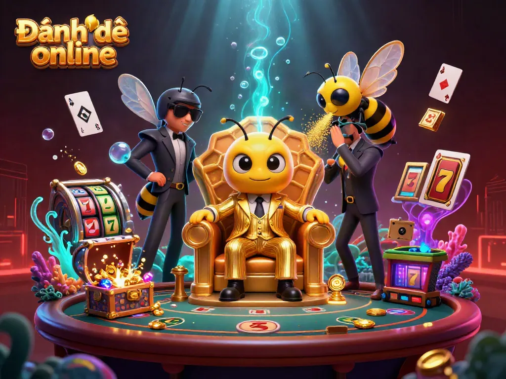 Experience Đánh đề online with a vibrant 3D casino scene featuring lively characters and alluring gambling elements.